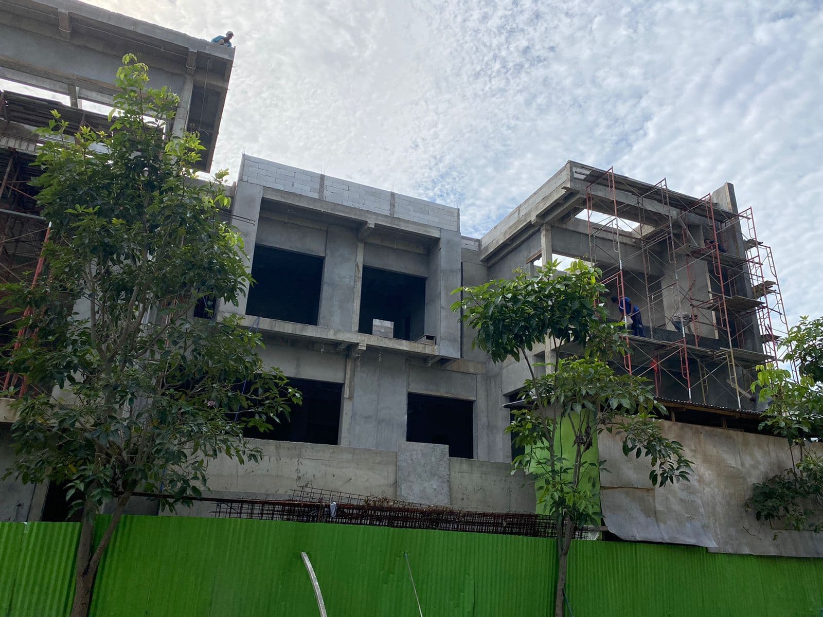 Structural framework being erected